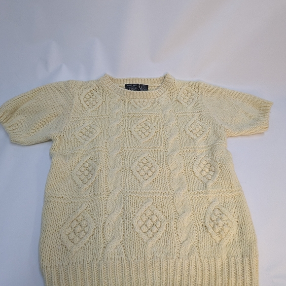 Vintage Sweater Shirt Sleeve Hand Knit Chelsea Place Size M Excellent Condition - Picture 4 of 11